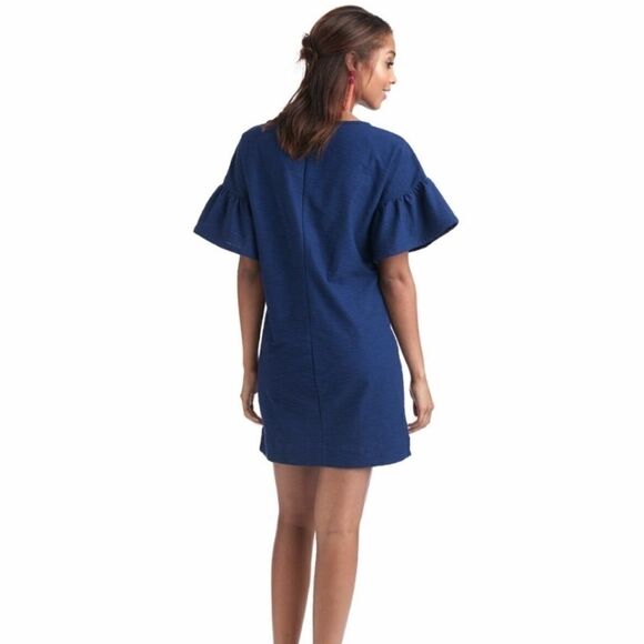 Vineyard Vines Navy Flutter Sleeve Dress Size XS - Picture 3 of 8